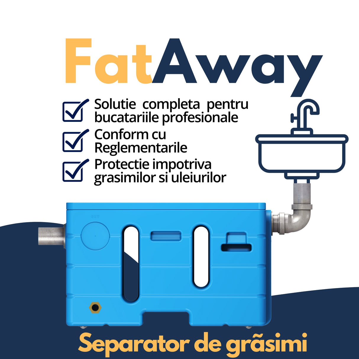 Separator de grăsimi, DEG 50, 50 Litri, 585x294x350mm