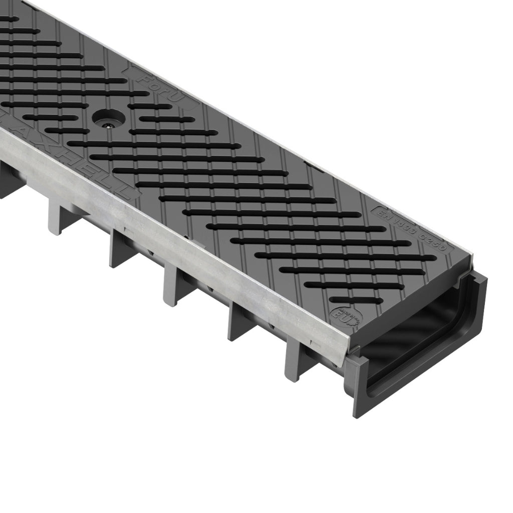 Rigolă Gimani RainPro H30 cu Grătar din Poliamidă C250, 1000x120x56mm, Trafic 25 tone