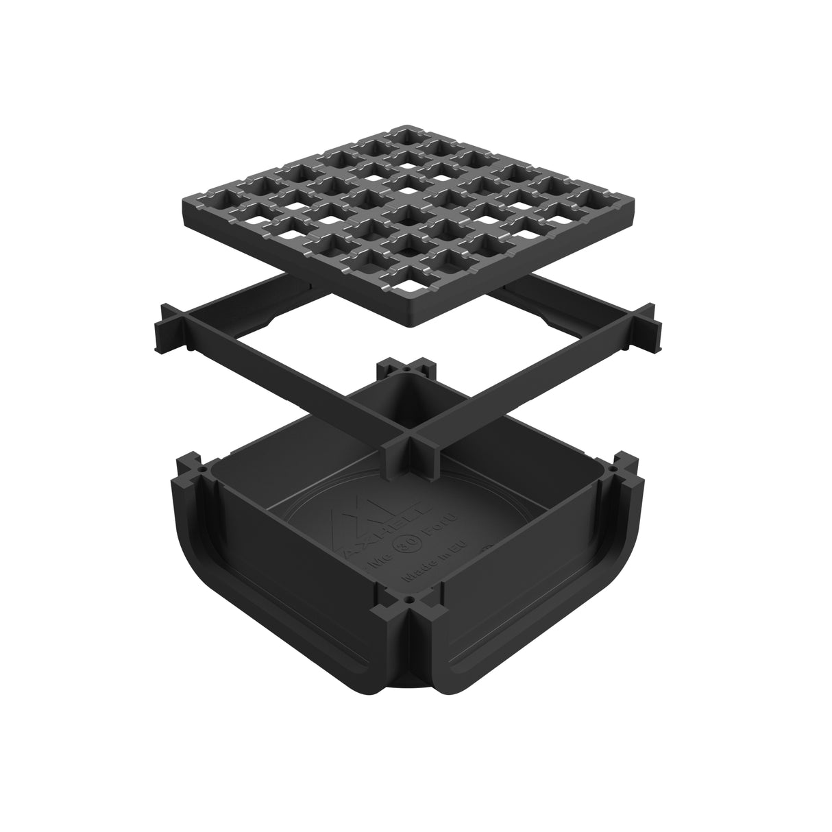 Kit Minicamin si Sifon GM Rain/ GM RainPro H30 cu Gratar din Fonta Ductila, Clasa de incarcare B125/C250 - Solutie de drenaj eficienta, rezistenta la coroziune, ideala pentru aplicatii cu trafic moderat si greu.