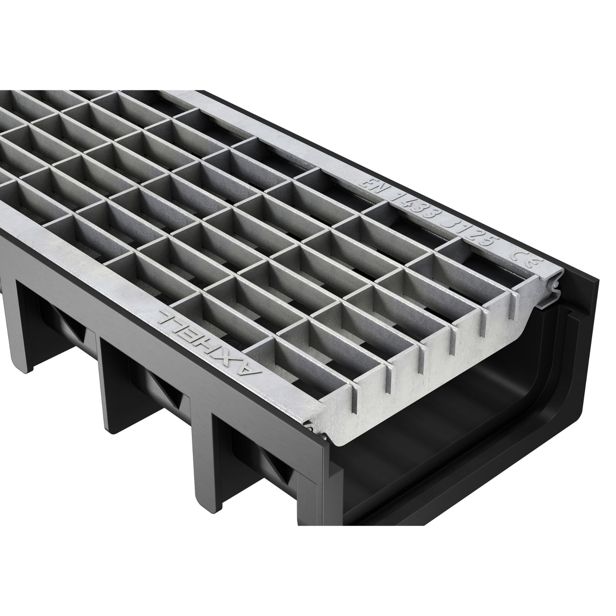 Rigola drenaj GM Rain H30 cu gratar din otel galvanizat, destinata utilizarii in exterior. Dimensiuni: 1000 mm lungime, 120 mm latime, 54.5 mm inaltime. Clasa de incarcare B125 potrivita pentru zone comerciale si industriale.