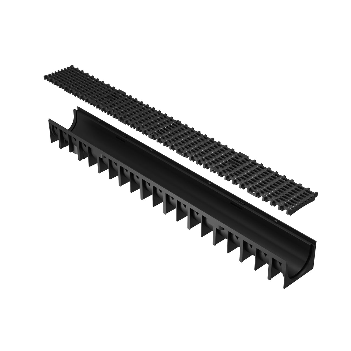 Rigola drenaj GM Rain H70 cu gratar din plastic negru, destinata utilizarii in exterior. Dimensiuni: 1000 mm lungime, 120 mm latime, 92 mm inaltime. Clasa de incarcare A15 potrivita pentru zone pietonale si rezidentiale.