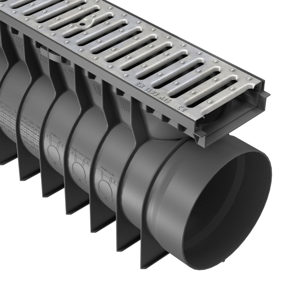 Rigolă Gimani Construct Go cu Grătar din Oțel Zincat, 1000x160x245mm, A15