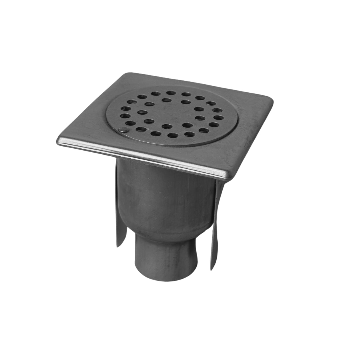 Sifon Asvox din oțel inoxidabil, pietonal, vertical, cu următoarele dimensiuni, lungime de 100 mm, lățime dde 100 mm și înălțime de 105 mm. Soluția ideală pentru gestionarea eficientă a apei,.