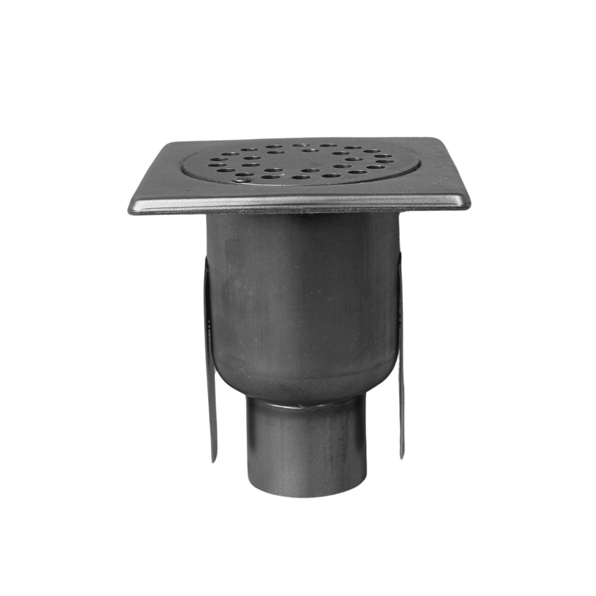 Sifon Asvox din oțel inoxidabil, pietonal, vertical, cu următoarele dimensiuni, lungime de 100 mm, lățime de 100 mm și înălțime de 105 mm. Soluția ideală pentru gestionarea eficientă a apei.