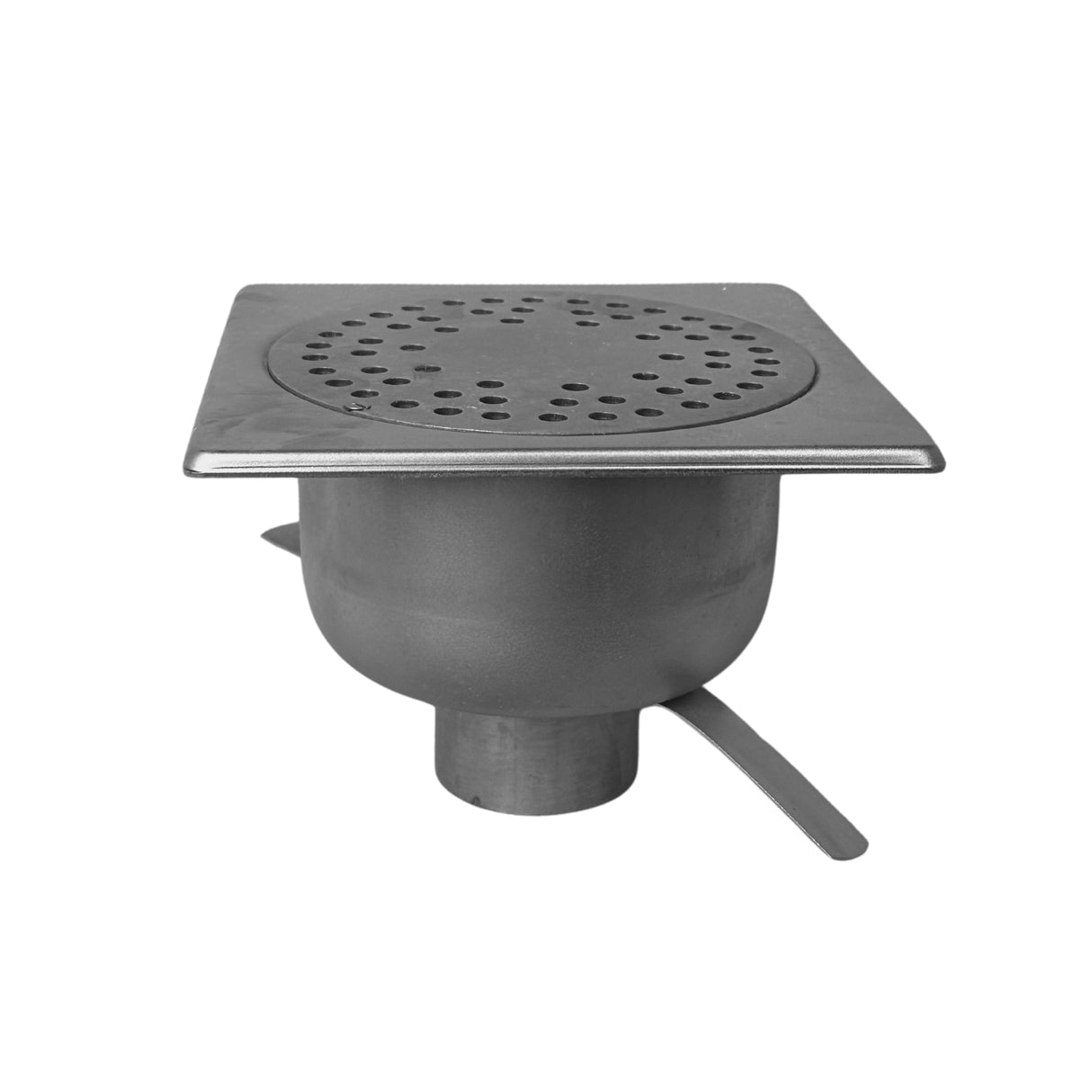 Sifon Asvox din otel inoxidabil, pietonal, vertical, cu următoarele dimensiuni, lungime 150 mm, lățime de 150 mm, înălțime de 110 mm. Soluția ideală pentru gestionarea eficientă a apei.