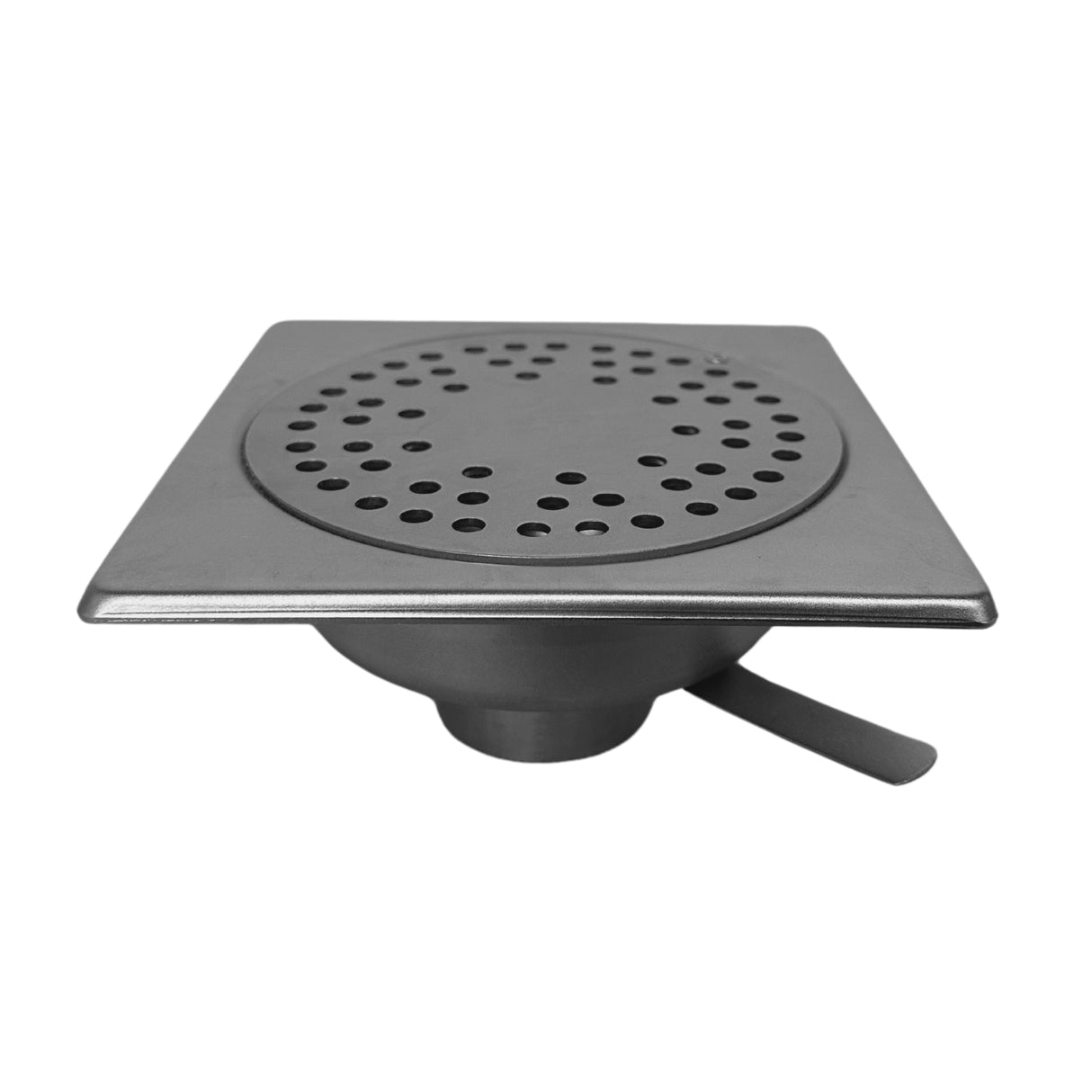 Sifonul Asvox din oțel inoxidabil, pietonal, vertical, cu următoarele dimensiuni, lungime de 150 mm, lățime de 150 mm și înălțime de 75 mm. Soluția ideală pentru drenaj eficient și fiabil în spațiile pietonale.