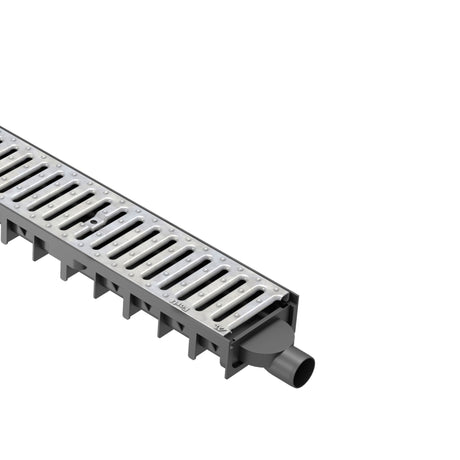 Kit de accesorii pentru rigolele Rain și RainPro H30, compus din capăt de închidere și capăt de deschidere. Ideal pentru finalizarea și etanșarea sistemului de drenaj, asigurând o instalare rapidă și o funcționare optimă a rigolelor.