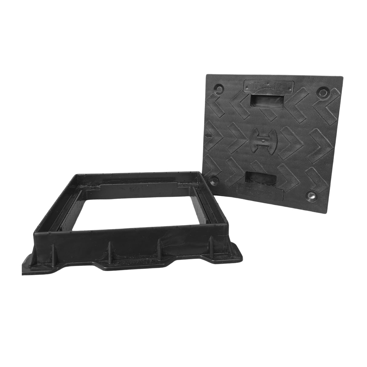 Capacul cu ramă din polipropilenă, dimensiuni de  200x200 mm. este soluția ideală pentru protecția căminelor și acces facil în diverse aplicații. Trafic pietonal, 1.5 tone.