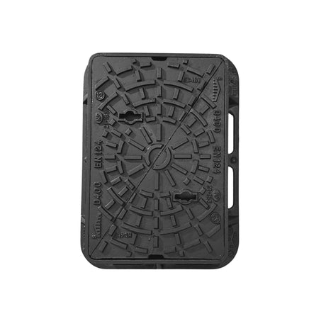 Capac cu ramă din fontă ductilă, D400, cu deschidere triunghiulară, este proiectat pentru utilizare în zonele cu trafic intens, trafic de 40 de tone, precum drumurile și parcările auto. Dimensiunile următoare, lungime de 540 mm, lățime de 400 mm și înălțime e 100 mm, fac acest capac compatibil cu aplicații variate.