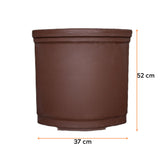 Ghiveci ANCONA, din LLDPE, de culoare maro, cu dimensiunile următoare, lungime de 37 cm, lățime de 37 cm și înălțime de 52 cm.