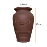 Ghiveci ROMA, din LLDPE, de culoare maro cu următoarele dimensiuni, înălțime de 50 cm și diametru de 26 cm.
