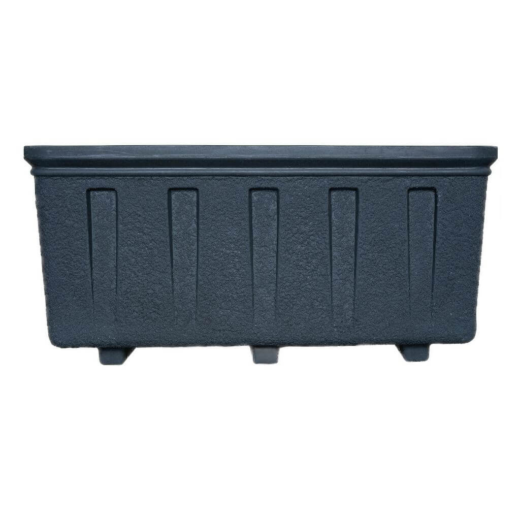 Ghiveci CATANIA din LLDPE gri, dimensiuni 105x50x50 cm, ideal pentru plantarea florilor si plantelor decorative in exterior, rezistent si usor de intretinut.