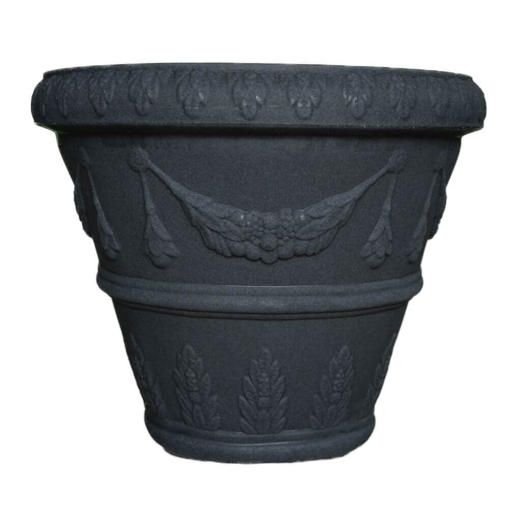 Ghiveci PORTOFINO din LLDPE de culoare gri, cu diametru de 63 cm si cu inaltimea de 52 cm