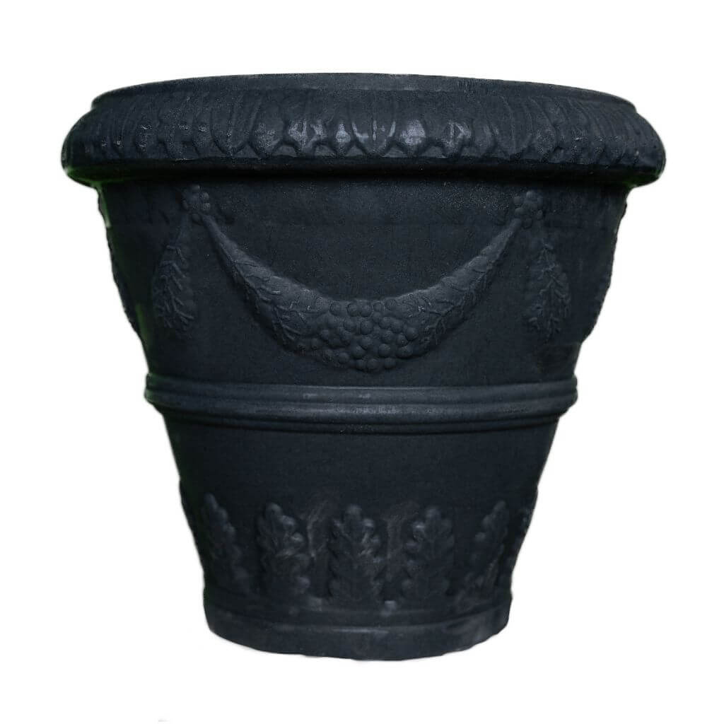 Ghiveci RIMINI din LLDPE de culoare gri, cu diametru de 45 cm si inaltimea de 50 cm