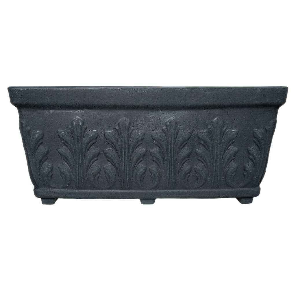 Ghiveci VENETIA din LLDPE, de culoare gri, pentru exterior, dimensiuni 60x30xH27, ideal pentru plante si aranjamente florale