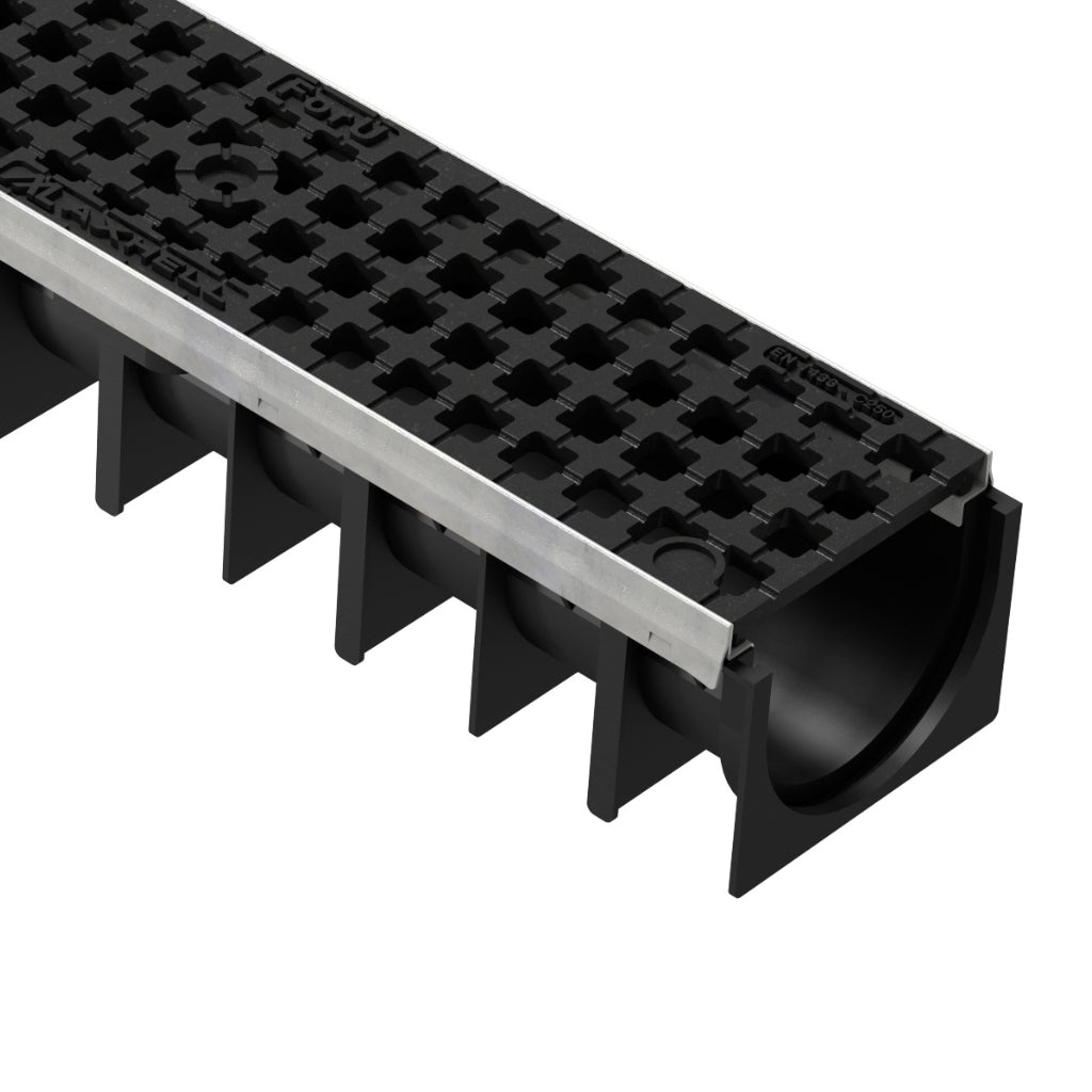 Rigolă Gimani RainPro H70 cu Grătar din Fontă Ductilă B125, 1000x120x93.5mm, Trafic 12,5 tone