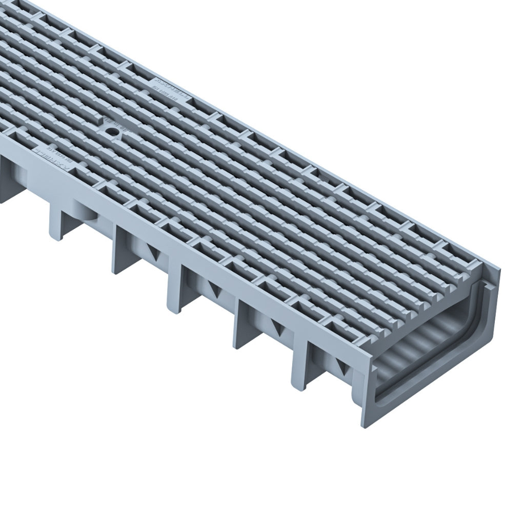 Rigolă Gimani Rain H30 cu Grătar din Polipropilenă A15, 1000x120x54.5mm, Trafic 1,5 tone