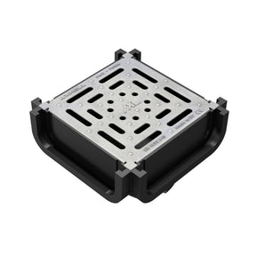 Kit Minicamin si Sifon ForU H30 cu Gratar din Otel Zincat, Clasa de incarcare A15 - Solutie de drenaj eficienta, rezistenta la coroziune, ideala pentru aplicatii rezidentiale.
