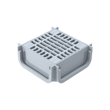 Kit Minicamin si Sifon GM Rain H30 cu Gratar din Plastic Gri, Clasa de incarcare A15 - Solutie de drenaj eficienta, rezistenta la coroziune, ideala pentru aplicatii rezidentiale