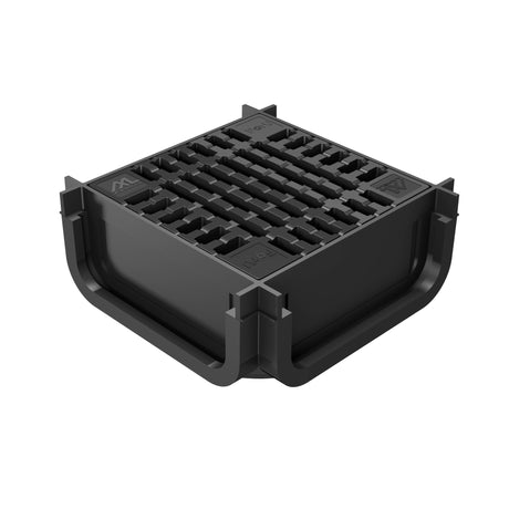 Kit Minicamin si Sifon GM Rain H30 cu Gratar din Plastic Negru, Clasa de incarcare A15 - Solutie de drenaj eficienta, rezistenta la coroziune, ideala pentru aplicatii rezidentiale