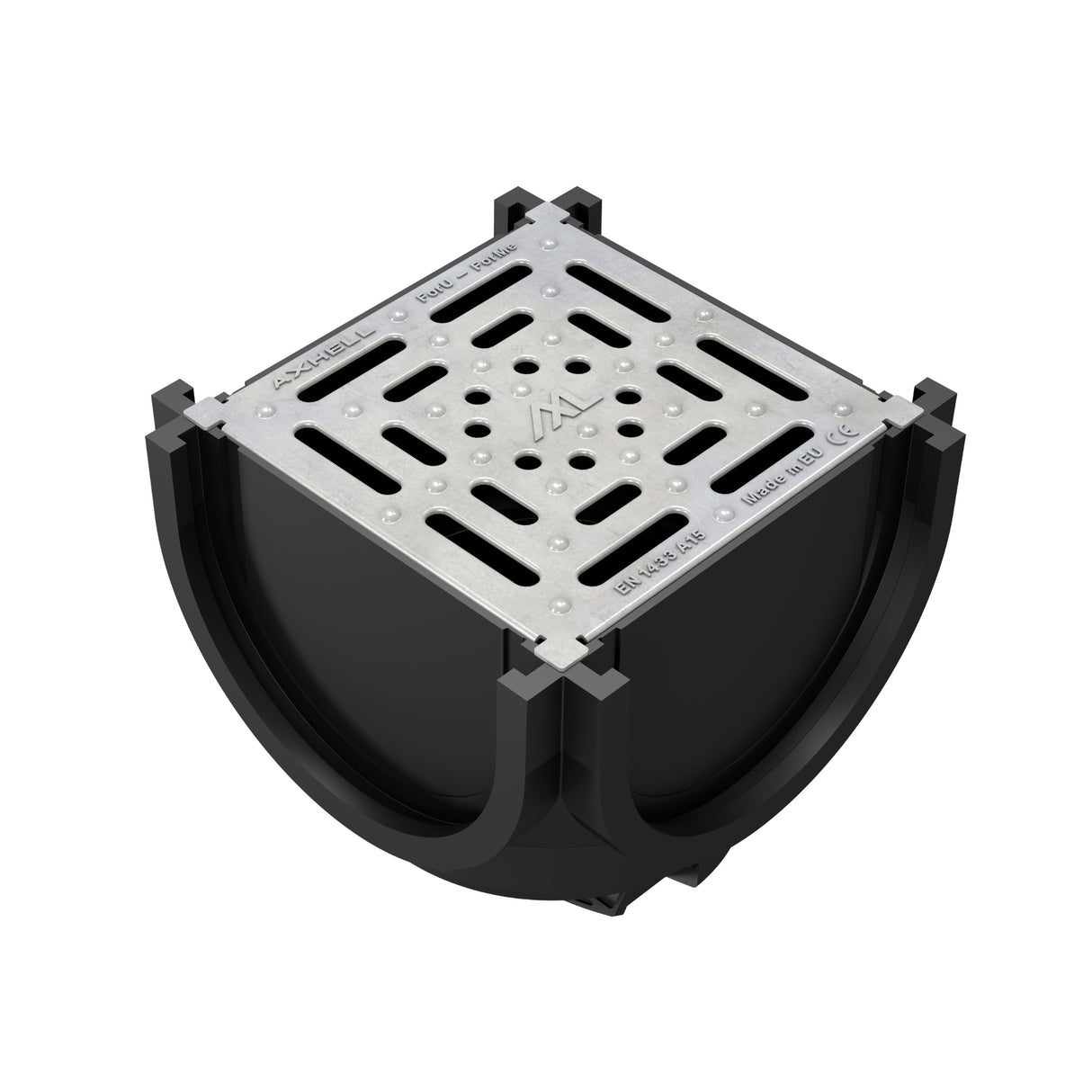 Kit Minicamin si Sifon GM Rain H70 cu Gratar din Otel Zincat, Clasa de incarcare A15 - Solutie de drenaj eficienta, rezistenta la coroziune, ideala pentru aplicatii pietonale.