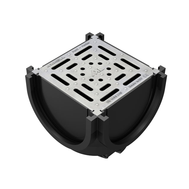Kit Minicamin si Sifon GM Rain H70 cu Gratar din Otel Zincat, Clasa de incarcare A15 - Solutie de drenaj eficienta, rezistenta la coroziune, ideala pentru aplicatii pietonale.