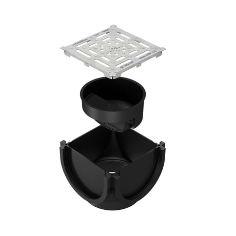 Kit Minicamin si Sifon GM Rain H70 cu Gratar din Otel Zincat, Clasa de incarcare A15 - Solutie de drenaj eficienta, rezistenta la coroziune, ideala pentru aplicatii rezidentiale.