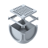 Kit Minicamin si Sifon GM Rain H70 cu Gratar din Plastic Gri, Clasa de incarcare A15 - Solutie de drenaj eficienta, rezistenta la coroziune, ideala pentru aplicatii rezidentiale.