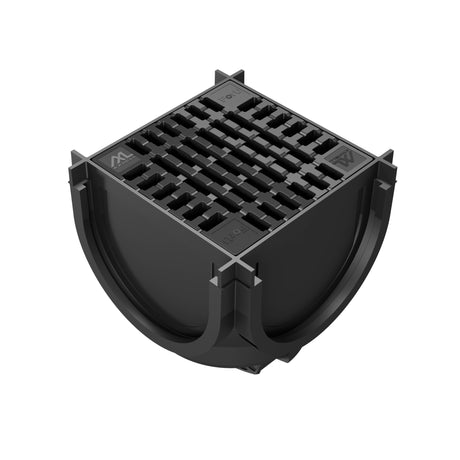 Kit Minicamin si Sifon GM Rain H70 cu Gratar din Plastic Negru, Clasa de incarcare A15 - Solutie de drenaj eficienta, rezistenta la coroziune, ideala pentru aplicatii rezidentiale.
