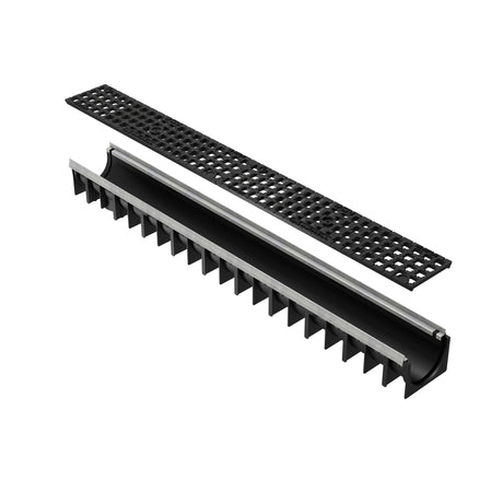 Rigola Gimani RainPro cu grătar din fontă ductilă B125, H70, echipament robust pentru gestionarea apelor pluviale, ideală pentru aplicații industriale și zone cu trafic intens