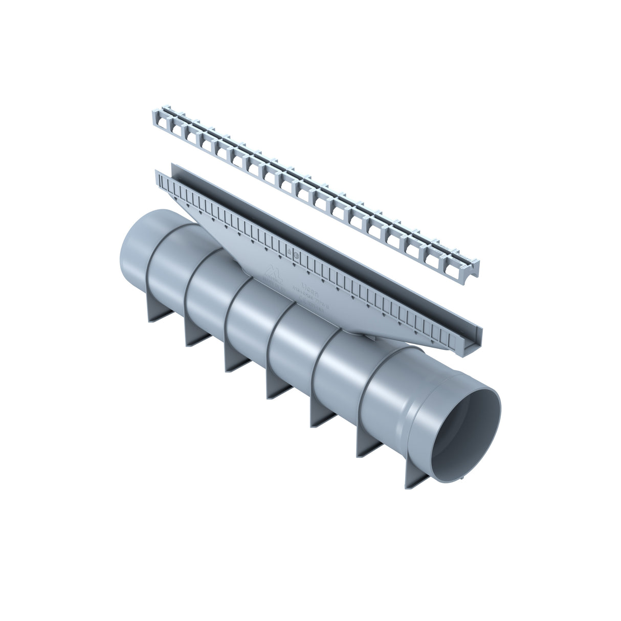 Rigola de drenaj GM One din polipropilena gri, dimensiuni 540x116x195mm, cu clasa de incarcare C250