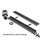 Rigola drenaj GM Rain H30 cu gratar din material compozit, cu accesorii, destinate utilizarii in exterior. Dimensiuni 1000 mm lungime, 120 mm latime, 54.5 mm inaltime.  Clasa de incarcare B125 potrivita pentru zone rezidentiale . Accesoriile nu sunt incluse.