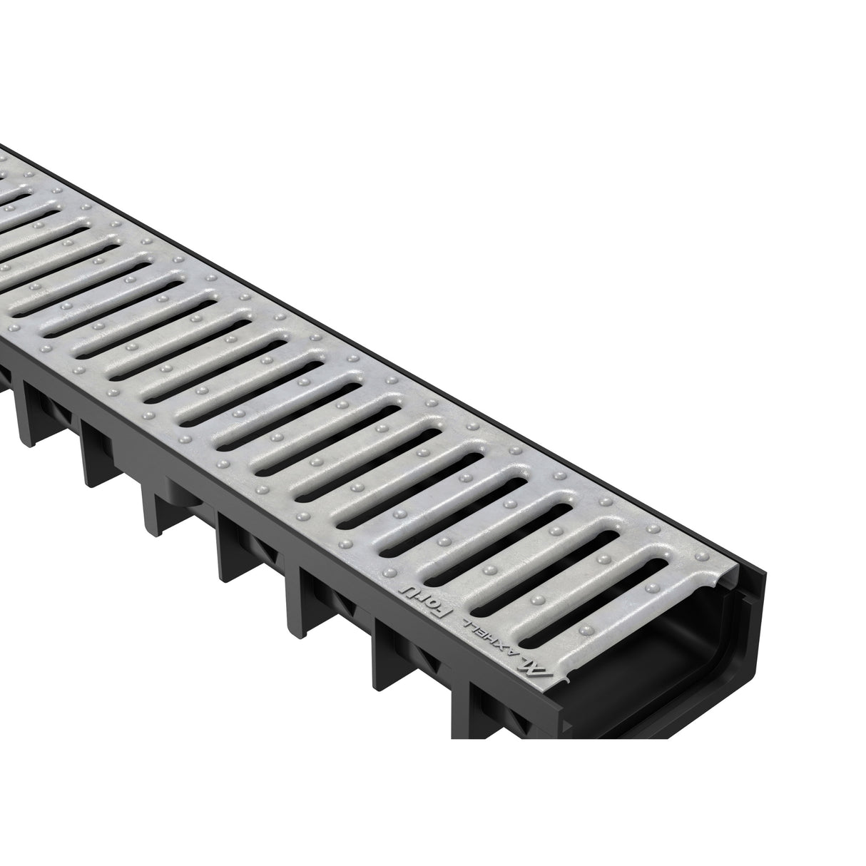 Rigola drenaj GM Rain H30 cu gratar din otel zincat, destinata utilizarii in exterior. Dimensiuni: 1000 mm lungime, 120 mm latime, 54.5 mm inaltime. Clasa de incarcare A15 potrivita pentru zone pietonale si rezidentiale.
