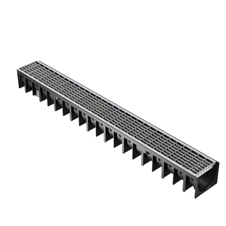 Rigola drenaj GM Rain H70 cu gratar din otel galvanizat, destinata utilizarii in exterior. Dimensiuni: 1000 mm lungime, 120 mm latime, 92 mm inaltime. Clasa de incarcare B125 potrivita pentru zone comerciale si industriale.
