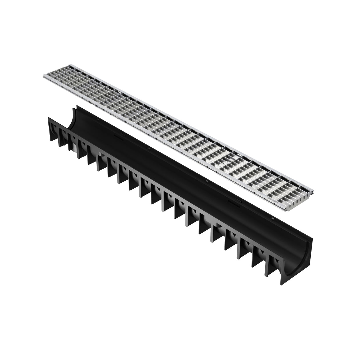 Rigola drenaj GM Rain H70 cu gratar din otel galvanizat, destinata utilizarii in exterior. Dimensiuni: 1000 mm lungime, 120 mm latime, 92 mm inaltime. Clasa de incarcare B125 potrivita pentru zone comerciale si industriale.