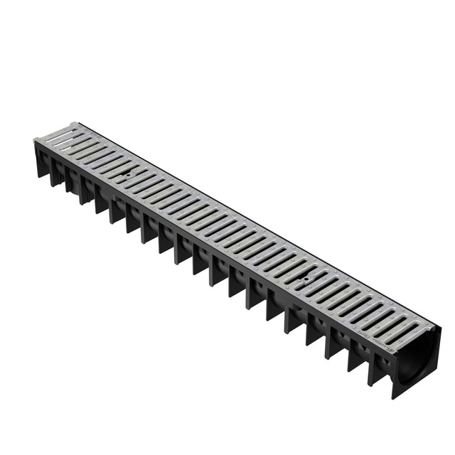 Rigola drenaj GM Rain H70 cu gratar din otel zincat, destinata utilizarii in exterior. Dimensiuni: 1000 mm lungime, 120 mm latime, 92 mm inaltime. Clasa de incarcare A15 potrivita pentru zone pietonale si rezidentiale.