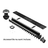 Rigola drenaj GM RainPro H70 cu gratar din fonta ductila, cu accesorii, destinata utilizarii in exterior. Dimensiuni: 1000 mm lungime, 120 mm latime, 93.5 mm inaltime. Clasa de incarcare C250 potrivita pentru zone comerciale si industriale. Accesoriile nu sunt incluse.