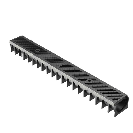 Rigola drenaj GM RainPro H70 cu gratar din material compozit, destinata utilizarii in exterior. Dimensiuni: 1000 mm lungime, 120 mm latime, 93.5 mm inaltime. Clasa de incarcare C250 potrivita pentru zone comerciale si industriale.