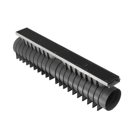 Rigolă Gimani Construct Max cu Grătar Fonta F6, 1000x160x245mm, C250, Margine Otel Zincat, Sistem fixare