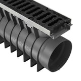 Rigolă Gimani Construct Pro cu Grătar Fonta, 1000x160x245mm, D400, Margine Otel Zincat, Sistem fixare