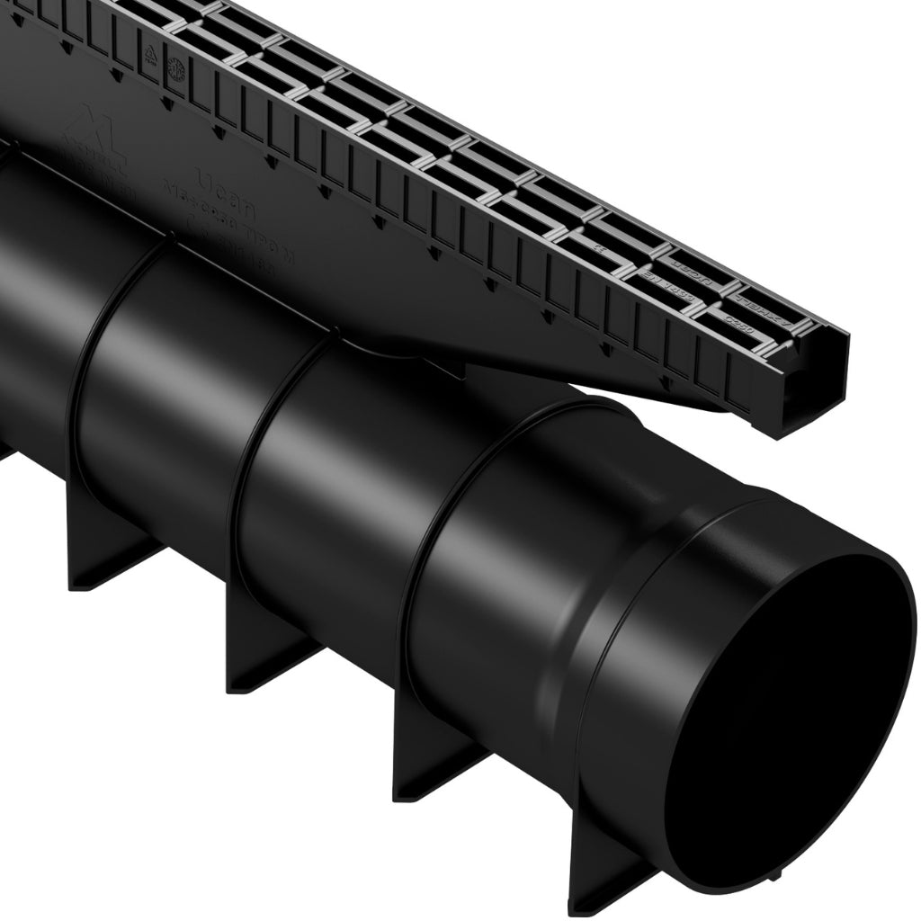Rigolă Gimani One cu Grătar din Polipropilenă Negru C250, 540x116x195mm, Trafic 25 tone